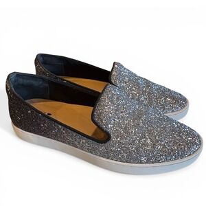 Birdies The Starling Silver Ombre Glitter Slip On Loafers Flats Womens 8.5